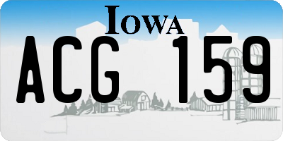 IA license plate ACG159