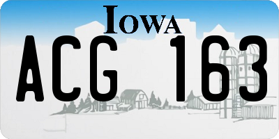 IA license plate ACG163
