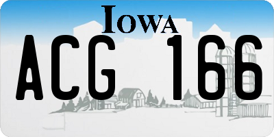 IA license plate ACG166