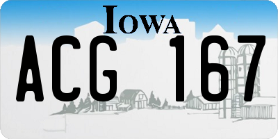 IA license plate ACG167