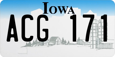IA license plate ACG171