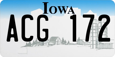IA license plate ACG172