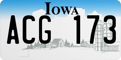 IA license plate ACG173