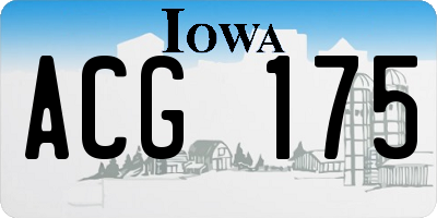 IA license plate ACG175