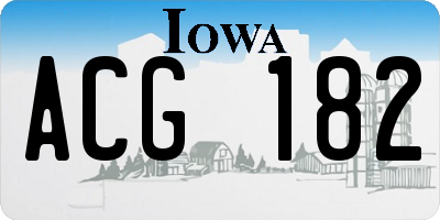 IA license plate ACG182