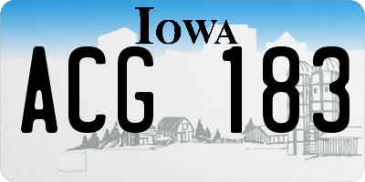 IA license plate ACG183