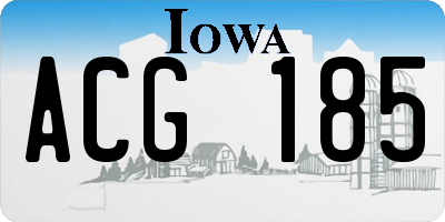 IA license plate ACG185