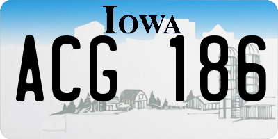 IA license plate ACG186