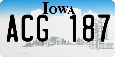 IA license plate ACG187