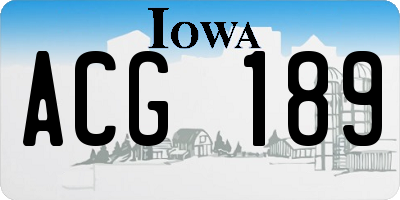 IA license plate ACG189