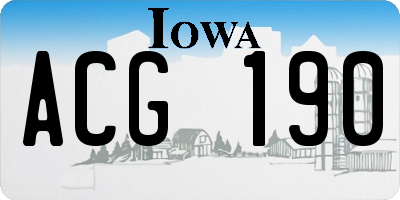 IA license plate ACG190