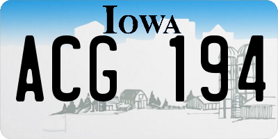 IA license plate ACG194