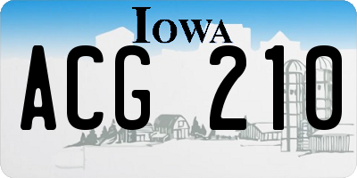 IA license plate ACG210
