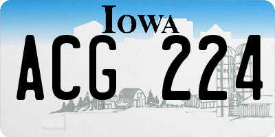 IA license plate ACG224
