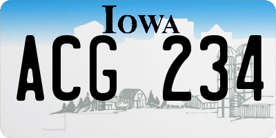 IA license plate ACG234