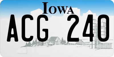 IA license plate ACG240