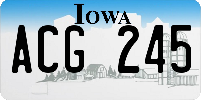IA license plate ACG245