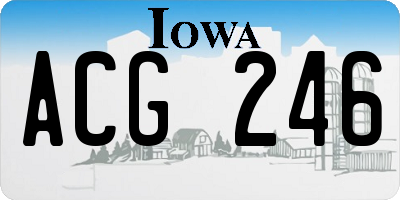 IA license plate ACG246