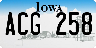 IA license plate ACG258