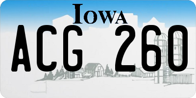 IA license plate ACG260