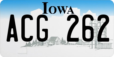 IA license plate ACG262