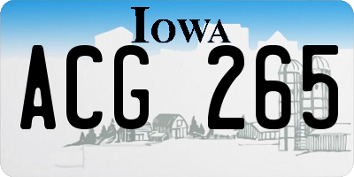 IA license plate ACG265