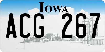 IA license plate ACG267