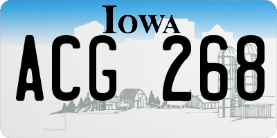 IA license plate ACG268
