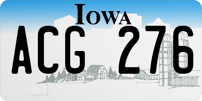 IA license plate ACG276