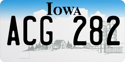 IA license plate ACG282