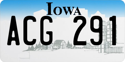 IA license plate ACG291