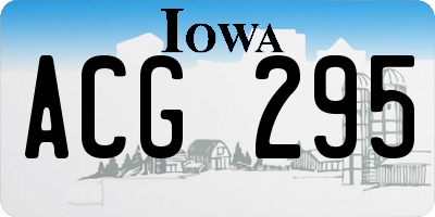 IA license plate ACG295