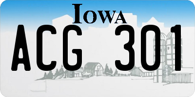 IA license plate ACG301