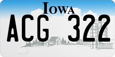 IA license plate ACG322