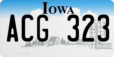 IA license plate ACG323