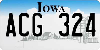 IA license plate ACG324