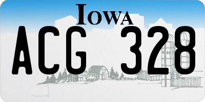 IA license plate ACG328