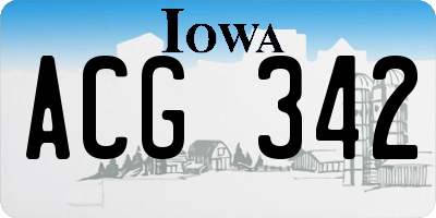 IA license plate ACG342