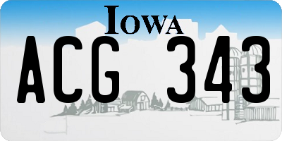 IA license plate ACG343