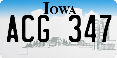IA license plate ACG347
