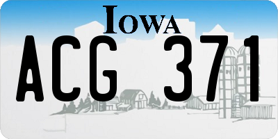 IA license plate ACG371