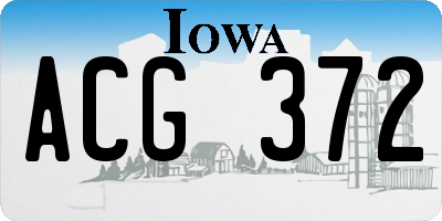 IA license plate ACG372