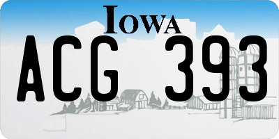 IA license plate ACG393
