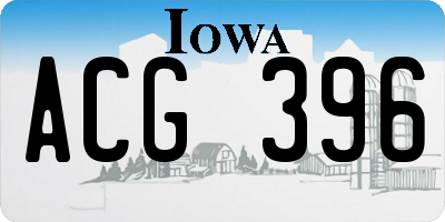 IA license plate ACG396
