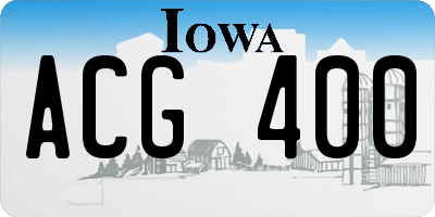 IA license plate ACG400