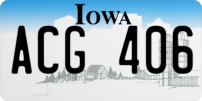 IA license plate ACG406