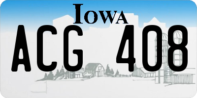 IA license plate ACG408