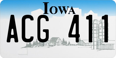 IA license plate ACG411