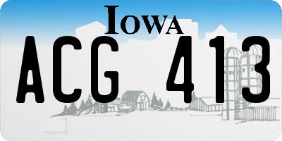 IA license plate ACG413