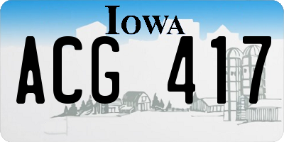 IA license plate ACG417